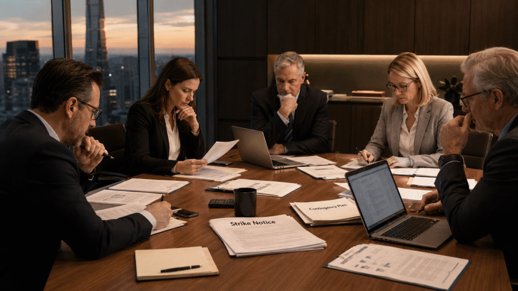 Strike notice response planning for employers