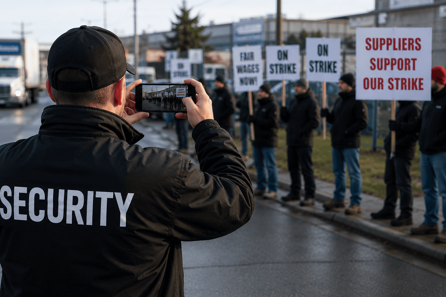 Secondary picketing affecting employer access during a labour dispute